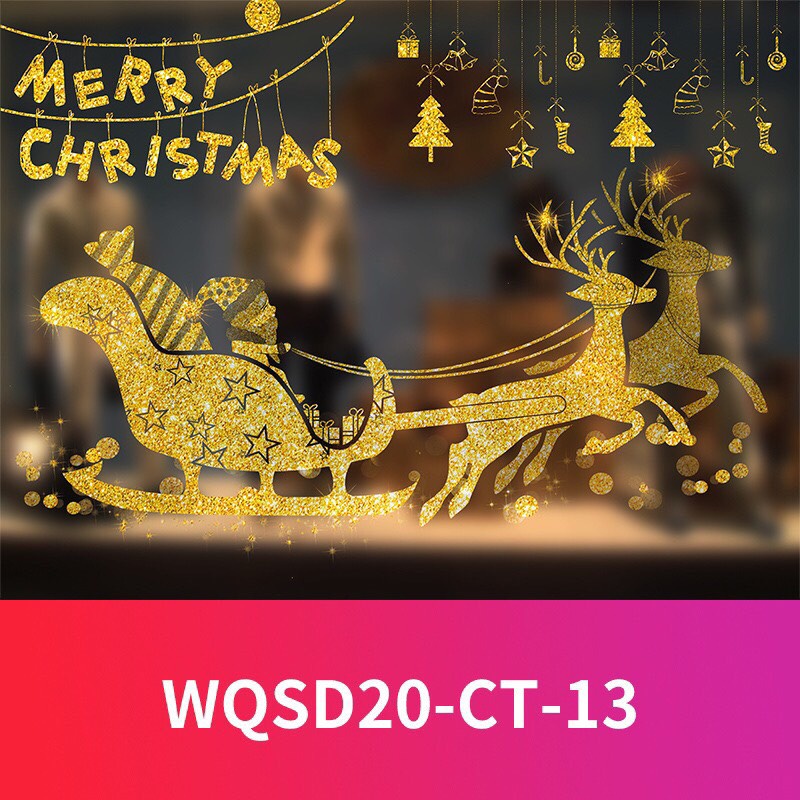 Decal ống noel kích thước 50x60cm , decal dán trang trí nhà cửa noel