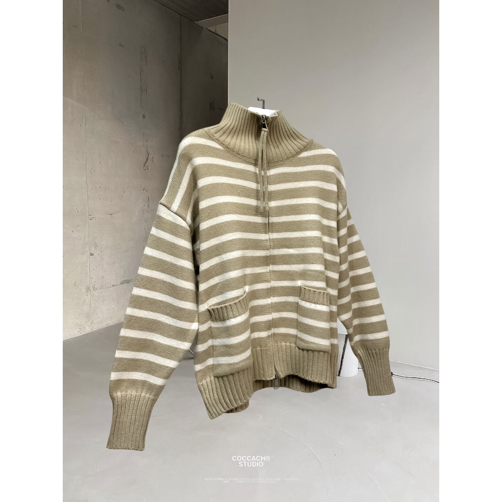 Áo khoác len unisex kẻ korea CCS 157 by COCCACH