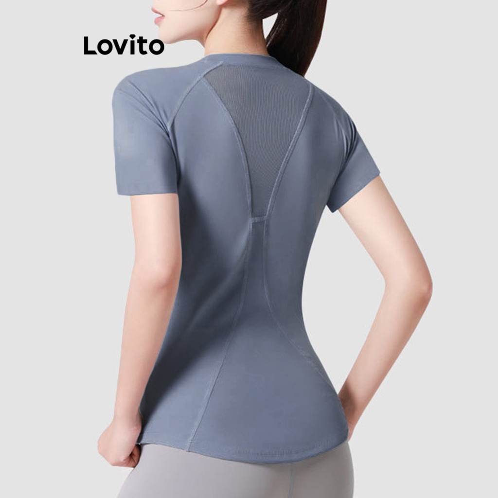 Áo thun Lovito thể thao màu trơn cơ bản cho nữ LNA27216