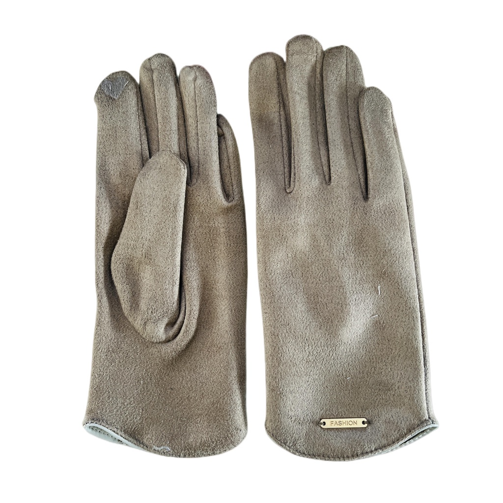 Găng Tay Lái Xe Da Lộn Lót cashmere Chống Gió Giữ Ấm Mùa Đông Thanh Lịch Cho Nữ hb