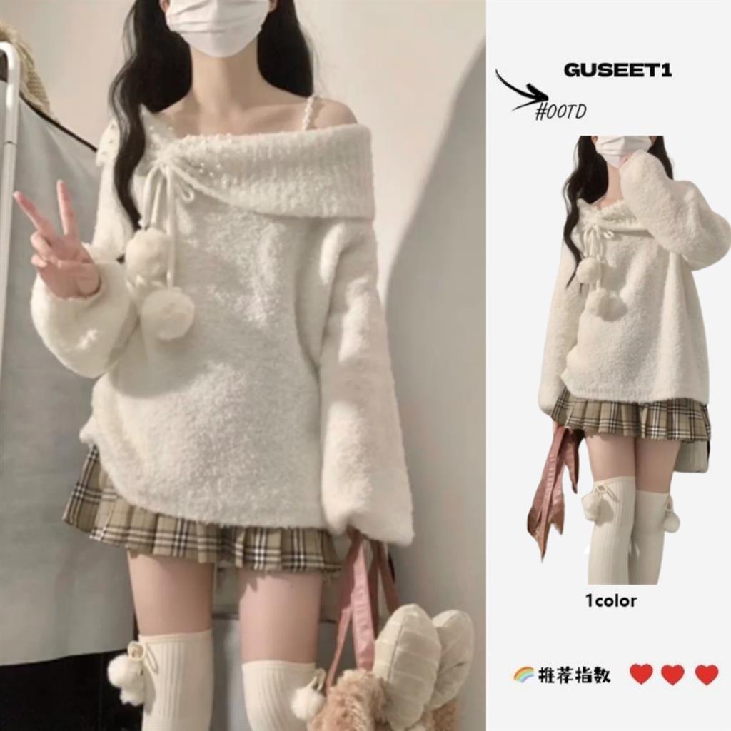 Set Áo sweater Dệt Kim + Chân Váy Chữ a Lưng Cao Phong Cách Hàn Quốc Ngọt Ngào Thời Trang Thu Đông Mới Cho Nữ