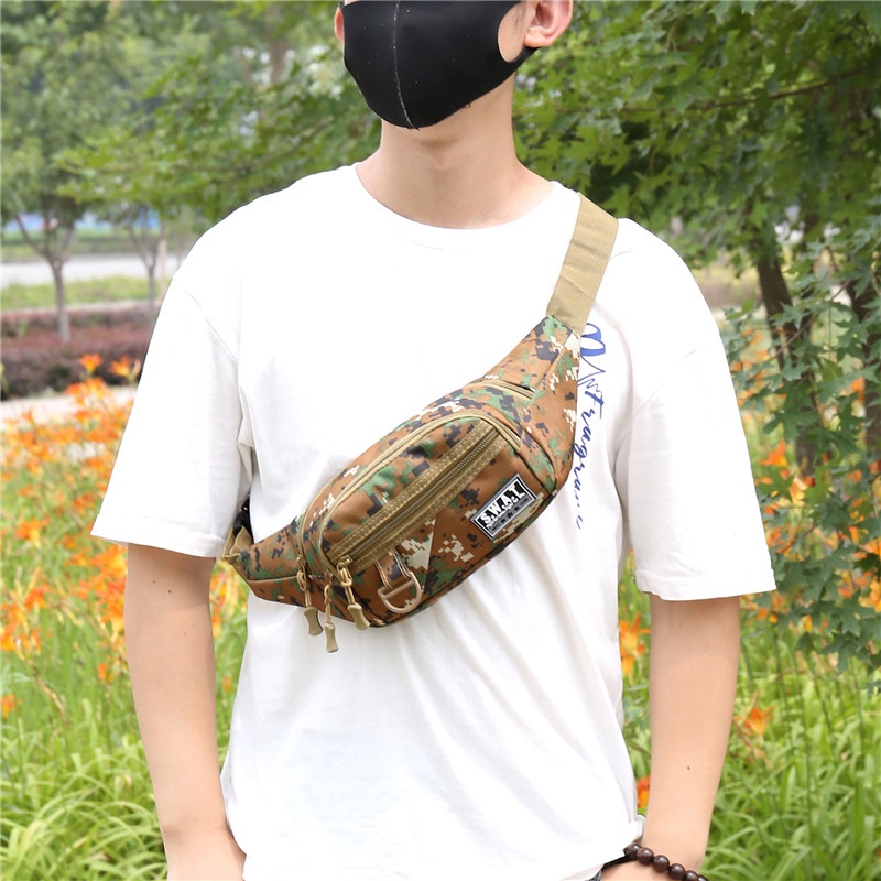 Túi Đeo Chéo Ngực Họa Tiết Rằn Ri Thời Trang Cho Nam