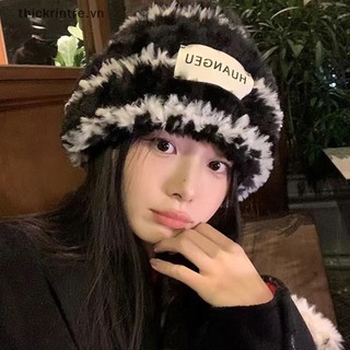 Mũ beanie lông nhung mềm mại giữ ấm tai chống tuyết thời trang mùa đông cho nữ