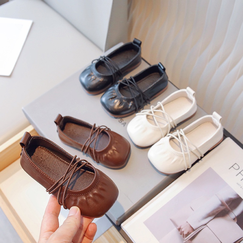 Giày Búp Bê Da Mềm Thoáng Khí Phong Cách retro Cho Bé Gái