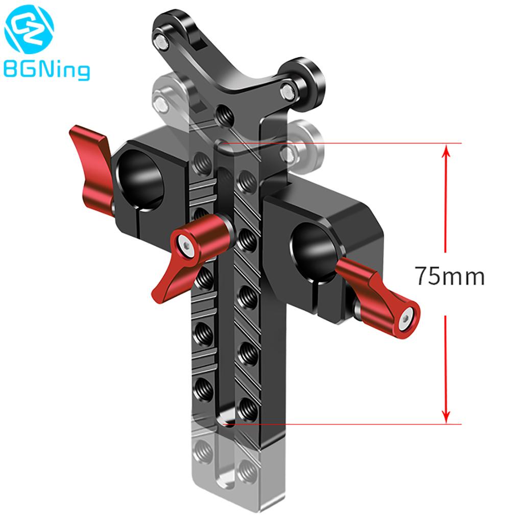 Bgning 15mm Dual Rod Kẹp Chiều Cao Có Thể Điều Chỉnh 1 / 4 Ống Kính Máy Ảnh Giá Đỡ Dọc Telephoto Hỗ Trợ Hệ Thống Tập Trung Theo Dõi Thanh Trượt Giá Đỡ