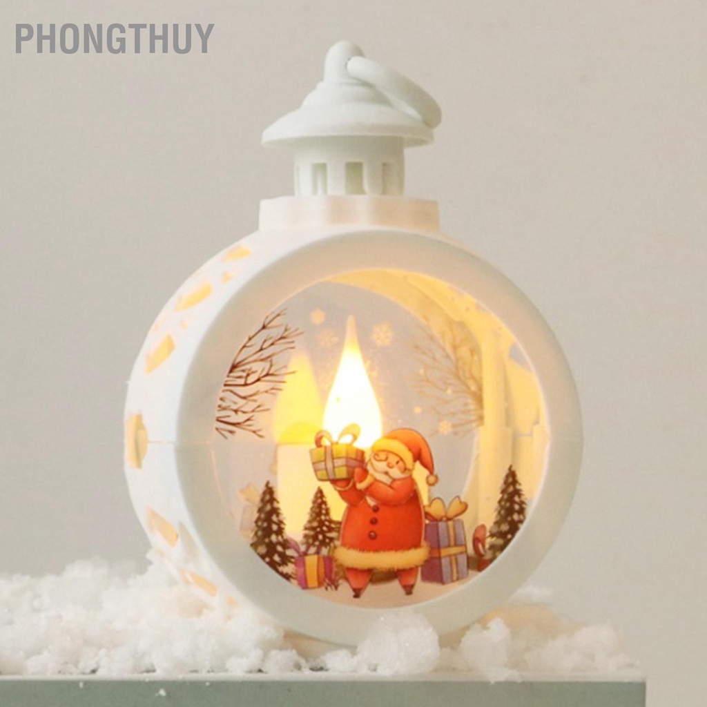 Đèn LED Hình Người Tuyết / Ông Già Noel - Nến Điện Tử Retro Thủy Tinh Trang Trí Giáng Sinh Cho Gia Đình