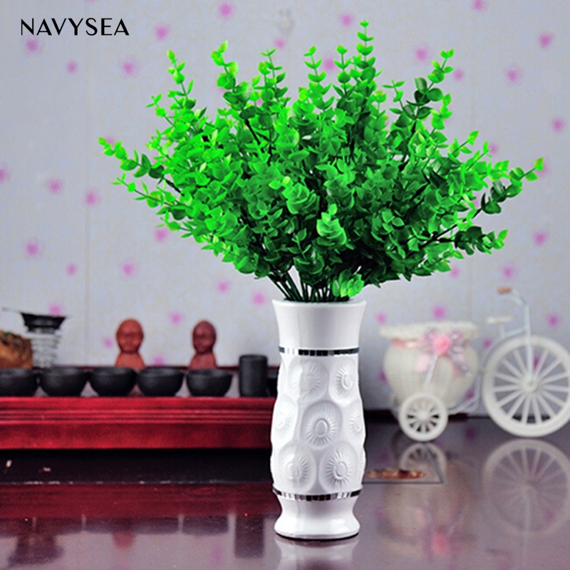 1 Cành Lá Cây Khuynh Diệp 7 Nhánh Bằng Nhựa Nhân Tạo Trang Trí Nhà Cửa