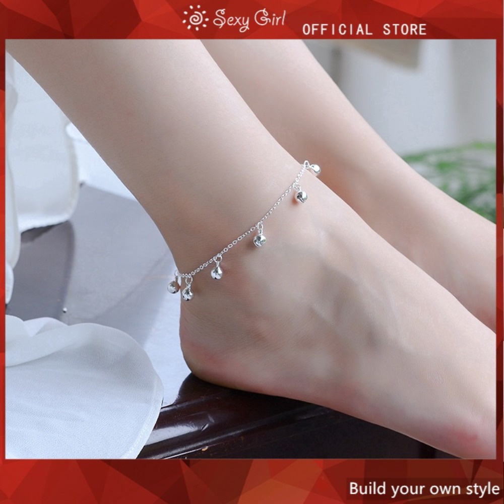 Vòng Tay Dây Xích Màu Bạc Đính Chuông Đơn Giản Quyến Rũ Cho Nữ