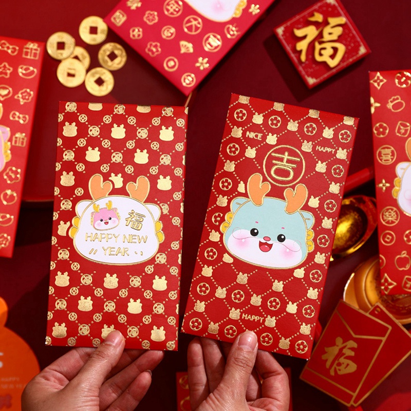 Bao Lì Xì Đỏ Phong Cách Trung Hoa Truyền Thống Năm 2024