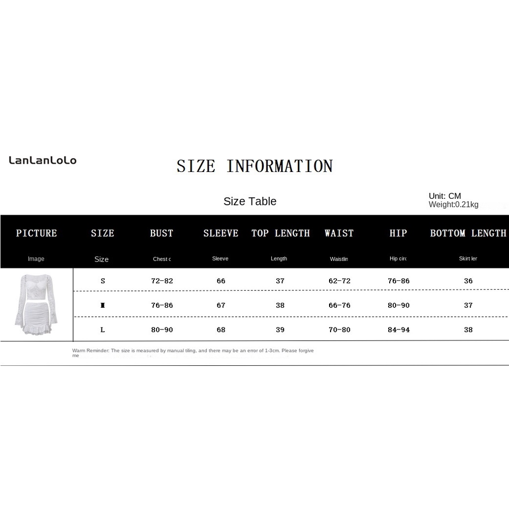 Lanlanlolo Bộ Áo Cổ Vuông Tay Chuông + Chân Váy Ngắn Màu Trơn Thời Trang 2023 Cho Nữ