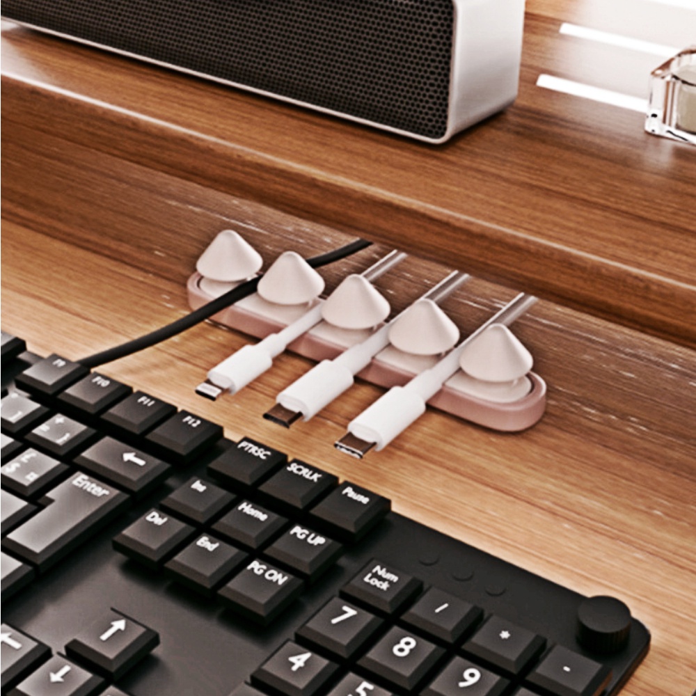 Giá Đỡ Cố Định Dây Cáp / Kẹp Cáp Sạc / Tai Nghe Tự Dính Hình Nấm Đáng Yêu