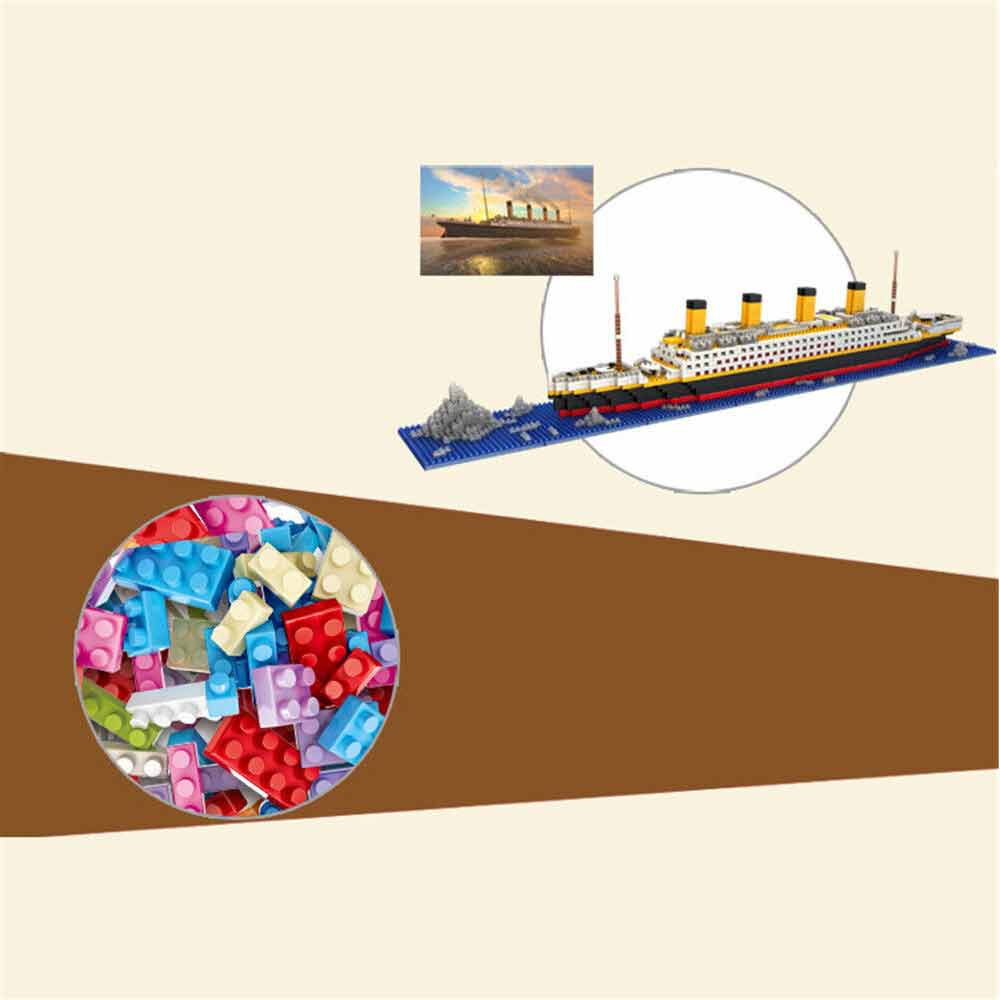 1860pcs/set Titanic ship nano DIY building block toy ship building block model mini children's toy gift