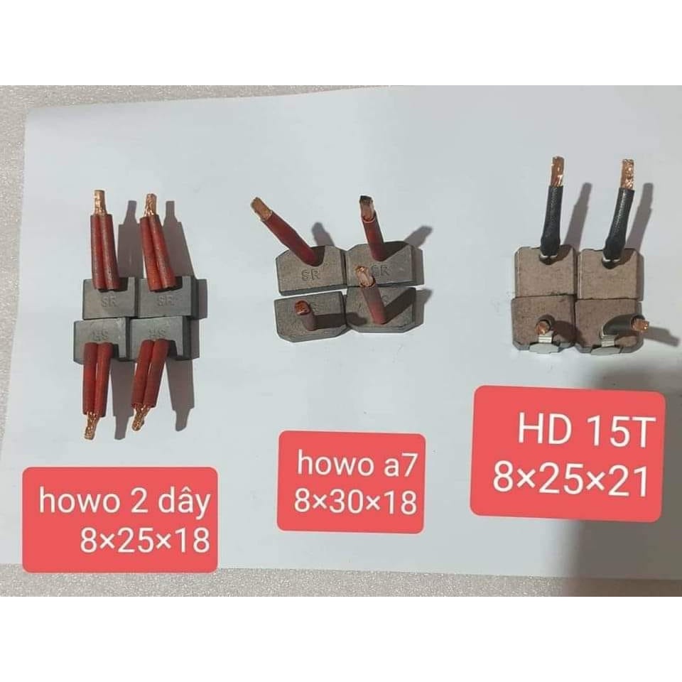 chổi than đề oto xe Howo vs Hyundai 15 tấn, bộ 4 cái .