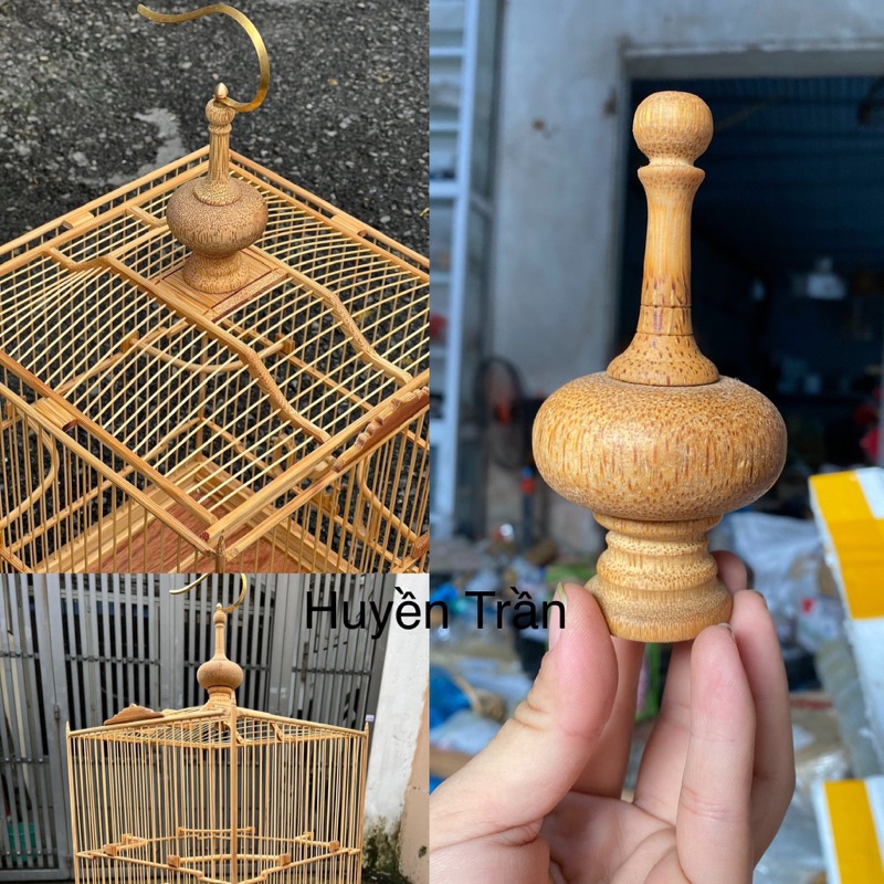 Nậm Tre dành cho lồng chim Hút Mật Lồng khuyên tre già dáng tròn tu dài kiểu mới cao cấp Kabosa