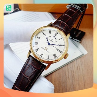 Đồng hồ nam orient star alegant sel09001w0 automatic mặt trắng,kim xanh,báo cót,kính sapphire-máy cơ-dây da-size 39mm