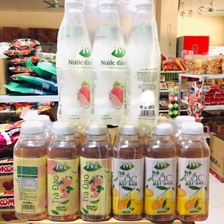 Dây 6 chai nước ngọt tvt 450ml - trà đào/ trà tắc/ nước đào có ga/ trà vải