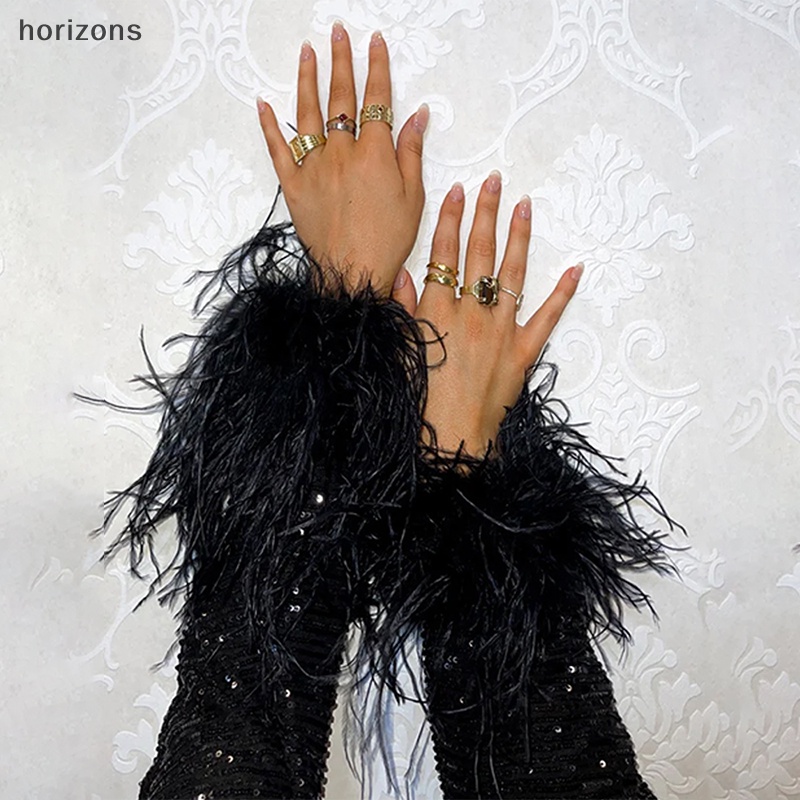 Phụ Kiện Tóc Thời Trang Cho Nữ  Vòng Đeo Tay] Hình Lông Đà Điểu Góc Lông Vũ
