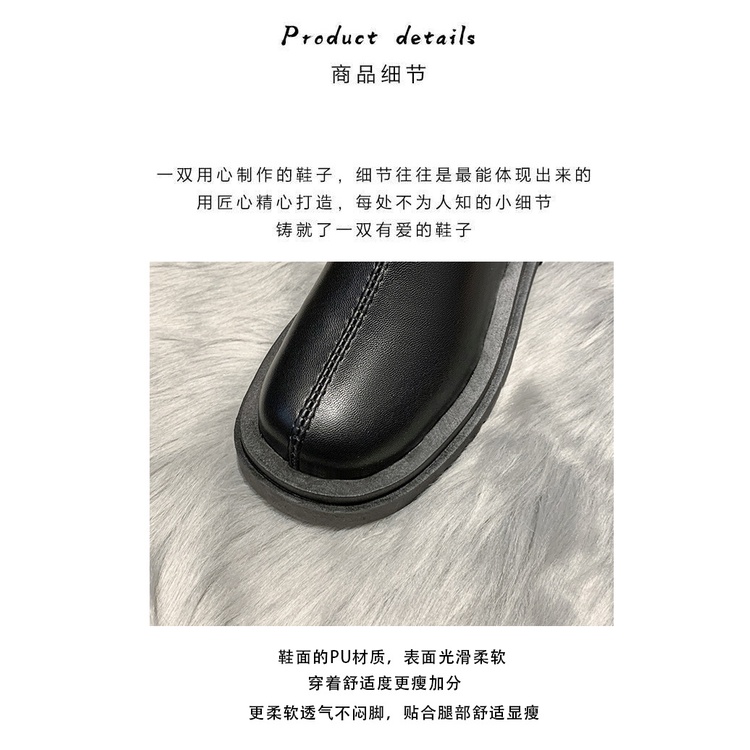 Giày Bốt martin Đế Dày Màu Trơn Có Khóa Kéo Sau Phong Cách Hàn Quốc Thời Trang Thu Đông Hàng Mới 2023