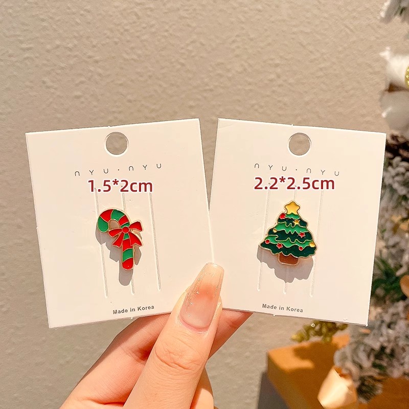 Bộ 2 Ghim Cài Áo Kim Loại Hình Ông Già Noel Hoạt Hình Dễ Thương