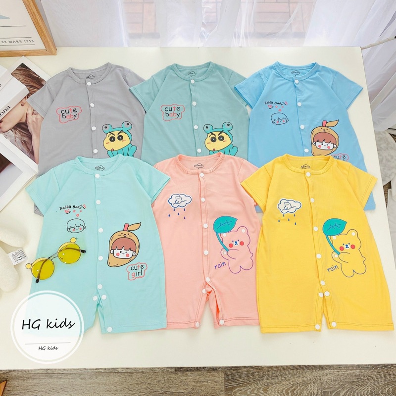 Body đùi/cộc tay cài thẳng HG Kids chất thun lạnh loại 1 siêu mềm mát cho bé trai bé gái