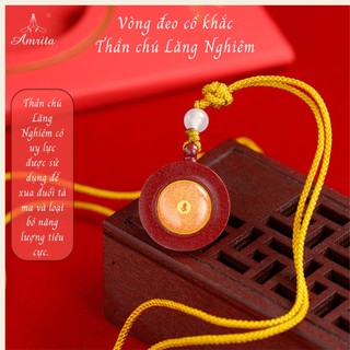 Dây chuyền chú lăng nghiêm đá chu sa bình an -thần chú shurangama - amrita