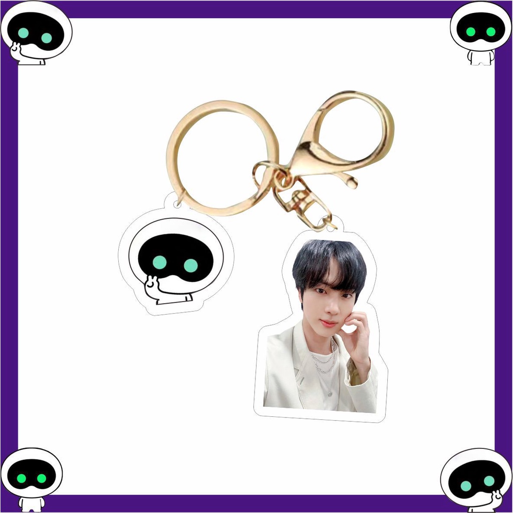 Móc Khóa Nhựa acrylic In Hình Nhóm Nhạc kpop bts jin Mới