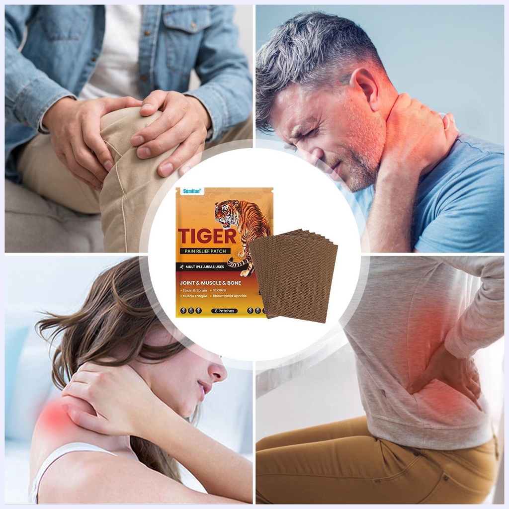 Bộ 8 Miếng Dán Giảm Đau Cơ Bắp Cho Đầu Gối / Eo / Đầu Gối