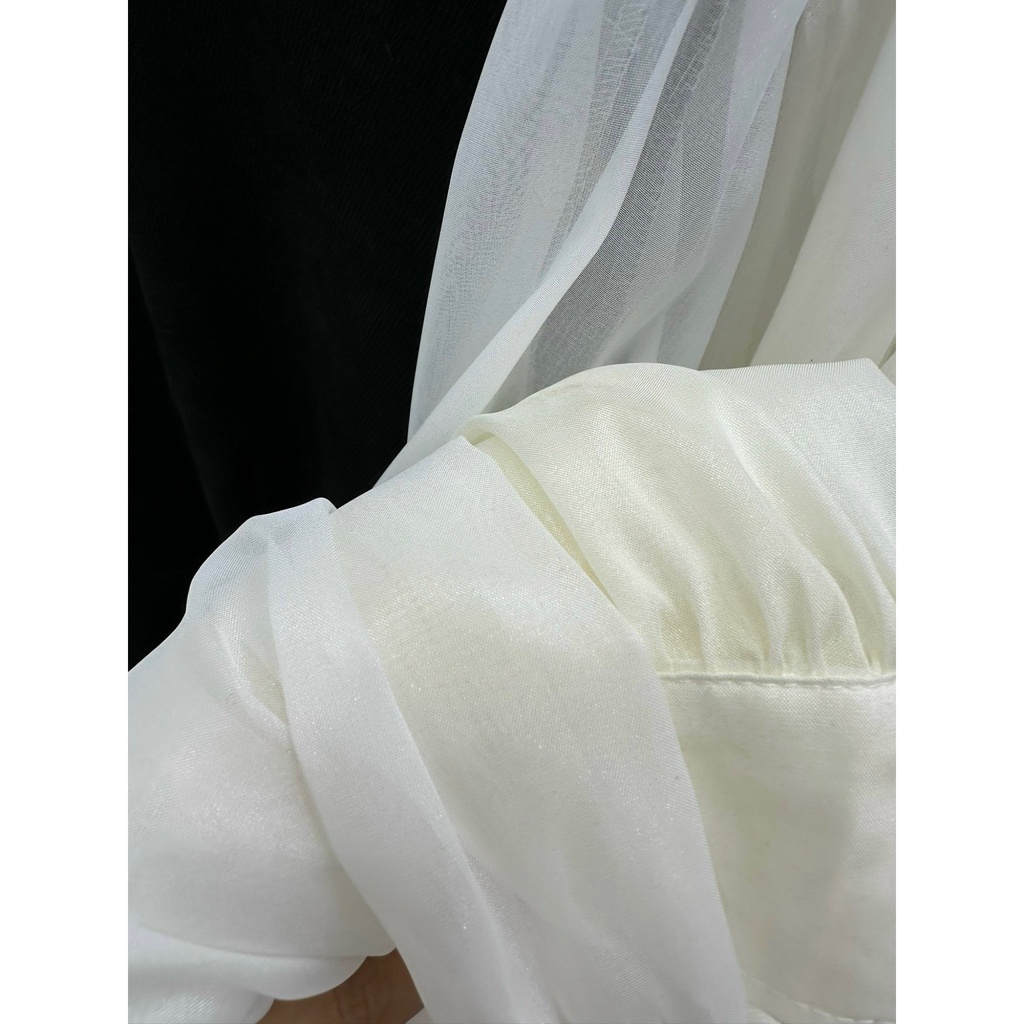 Váy nhung chéo phối cổ bèo tay tơ óng dáng dài V822 SUSSTORE