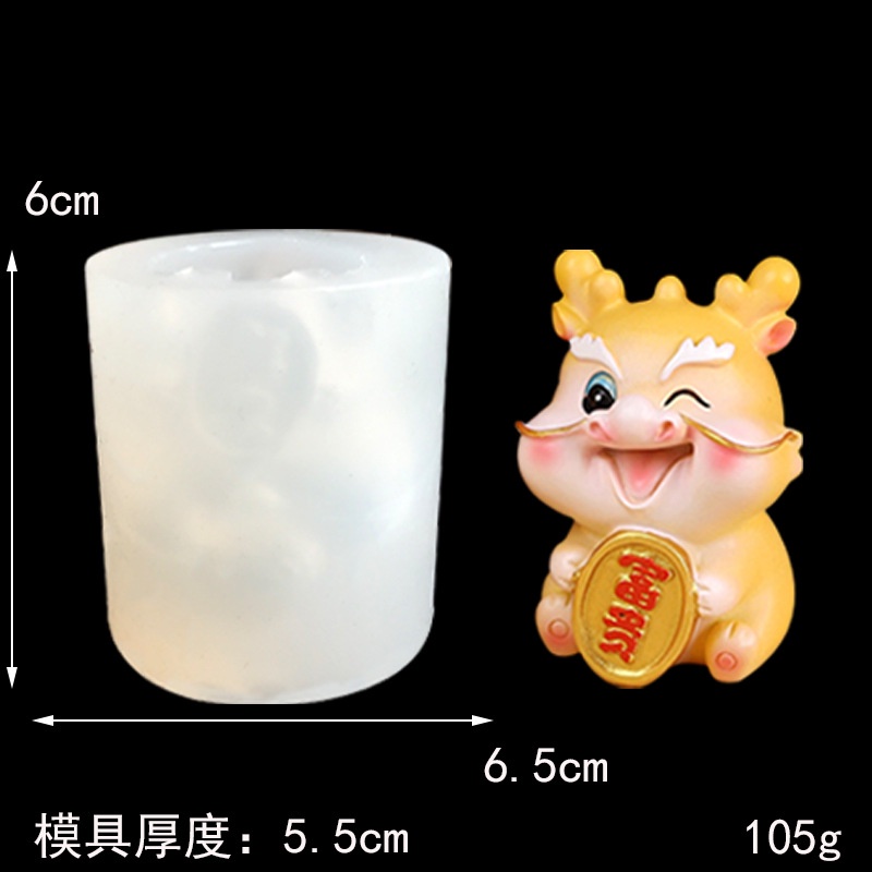 Khuôn Silicon Hình Rồng Hoạt Hình Sáng Tạo Trang Trí Bàn Làm Việc
