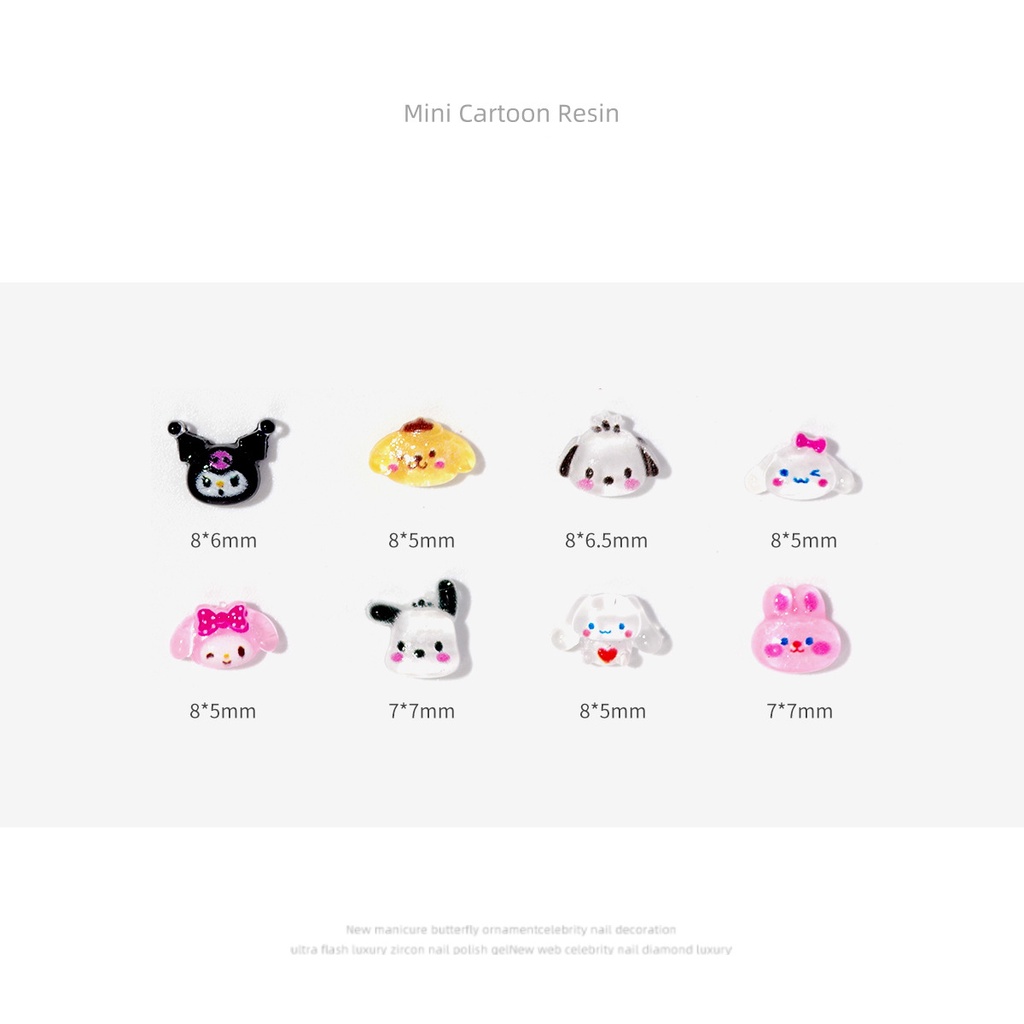 Sanrio Set 50 Miếng Dán Trang Trí Móng Tay Hình kuromi Dễ Thương diy