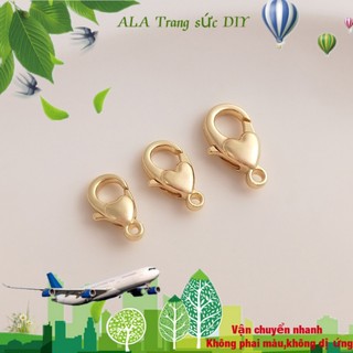 💖Trang sức DIY phụ kiện💖Màu Sắc Khóa Tôm Hùm Mạ Vàng 14k Hình Trái Tim Làm Trang Sức Thủ Công