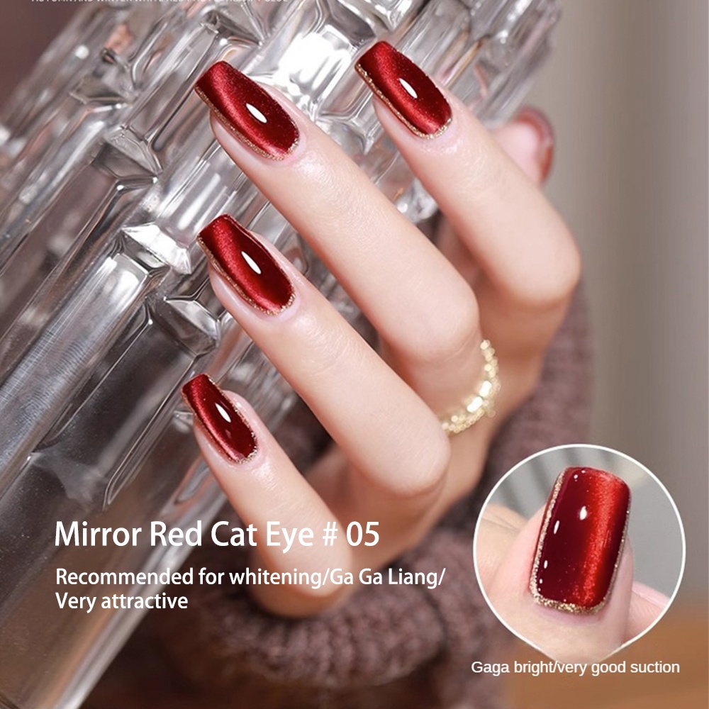 6 Tùy Chọn ANNIES Gel Sơn Móng Tay Anh đào Ruby đỏ Cat Eye Gel Sơn Móng Tay Móng Tay Nghệ Thuật Pha Lê 10ml Sơn Móng Tay Laser Nam Châm Ngâm Tắt đèn LED UV * KÍNH