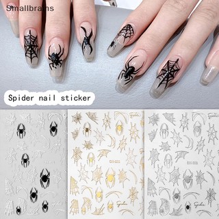 Smbr Miếng Dán Trang Trí Móng Tay Hình Nhện Trắng Đen