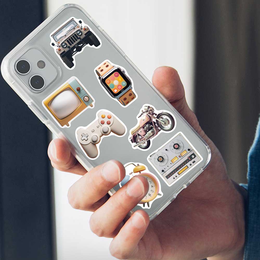 Bộ 50 Miếng Dán Trang Trí Mũ Bảo Hiểm / Bút Chì Phong Cách macaron Chống Thấm Nước