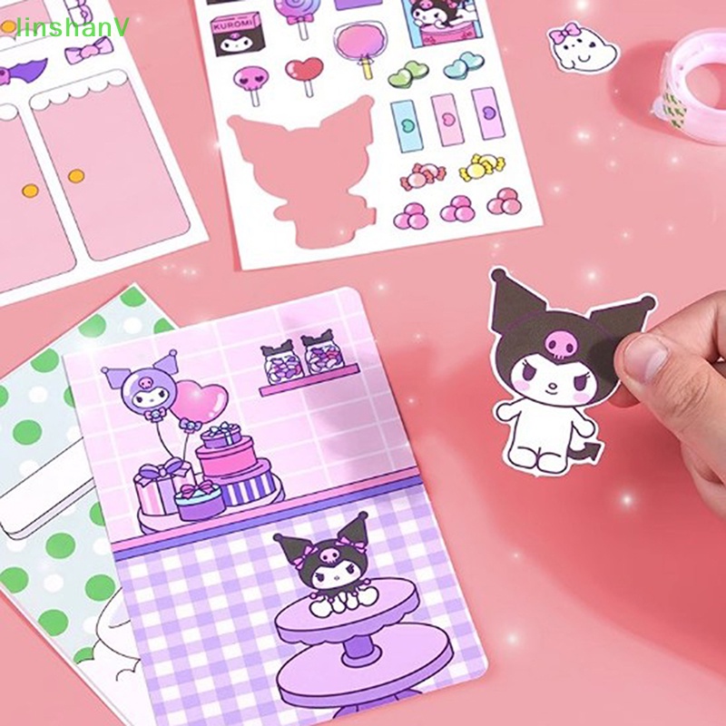 Đồ Chơi Sách Hoạt Hình Kuromi mereti Tự Làm Không Cần Cắt Cho Trẻ Em