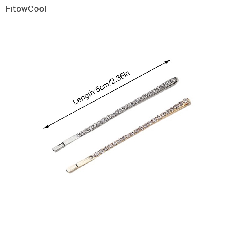 Fcvn Set 2 / 4 Kẹp Tóc Kim Loại Đính Đá Lấp Lánh Thời Trang Cho Nữ
