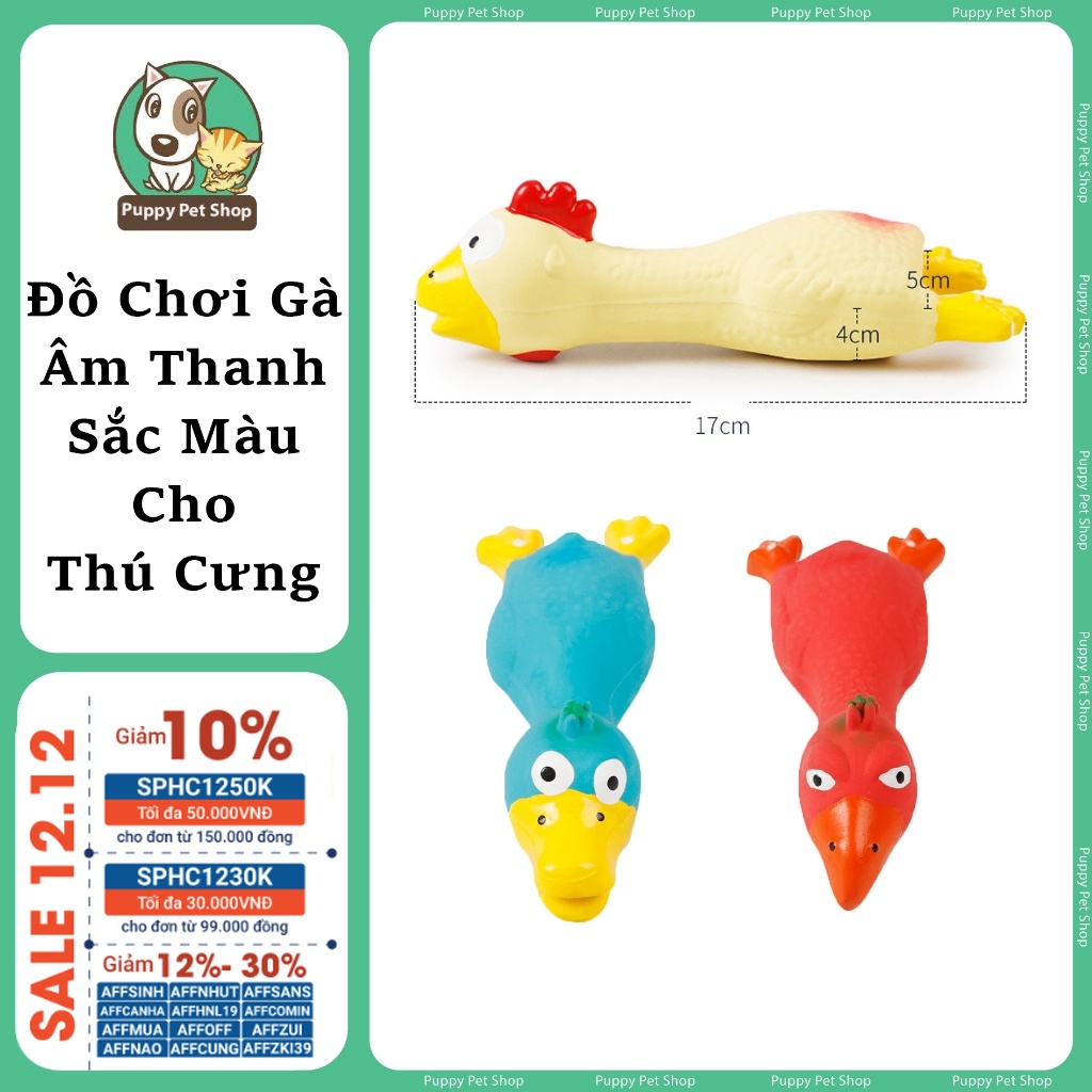 Đồ Chơi Cho Chó Gà Âm Thanh Màu Sắc