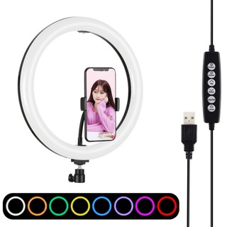 11.8 ” / 30CM LED 10 Chế Độ 8 Màu RGBW USB Có Thể Điều Chỉnh Độ Sáng Phòng Thu Selfie Vòng Đèn Vlogging Chụp Ảnh Video