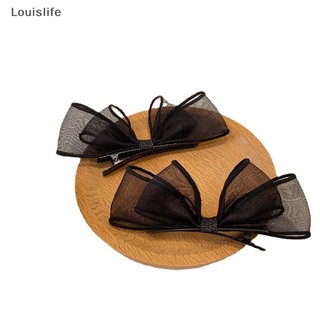 Louislife kẹp tóc lưới hai lớp thắt nơ xinh xắn thời trang cho nữ