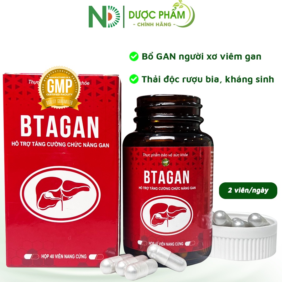 Viên mát gan giải độc Btagan ND chứa cà gai leo cho người xơ gan,viêm gan men gan cao [40 viên]
