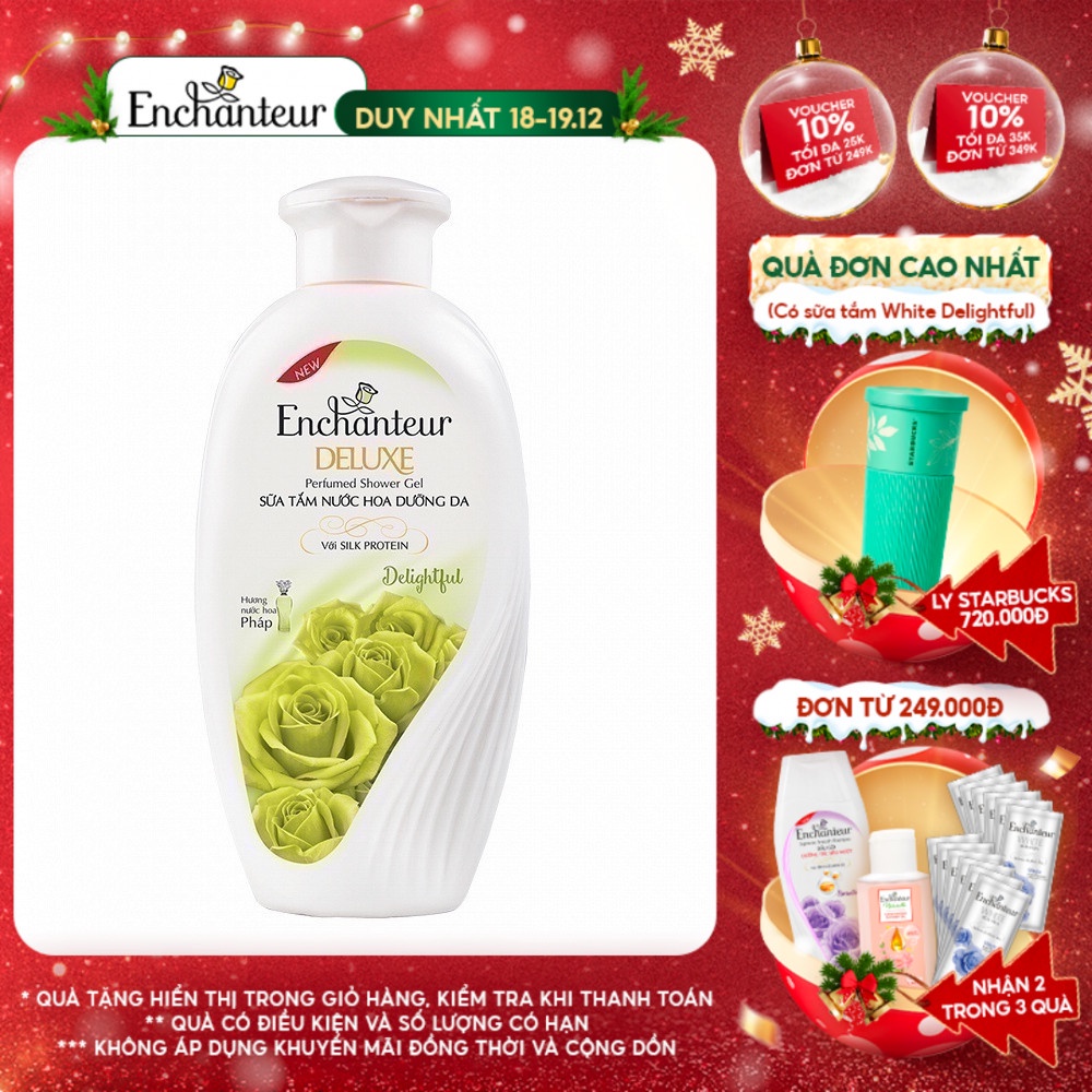 Sữa tắm nước hoa dưỡng da Enchanteur Delightful 180gr
