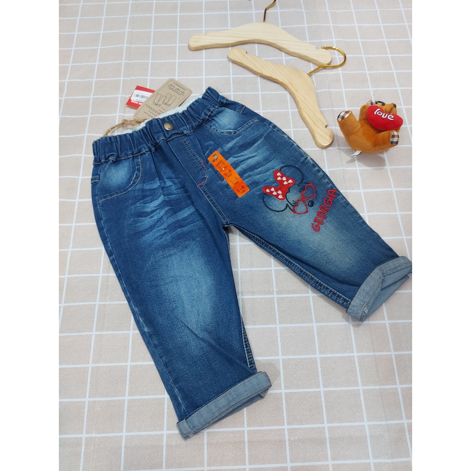 Quần jeans lửng bé gái Mickey georgia 132