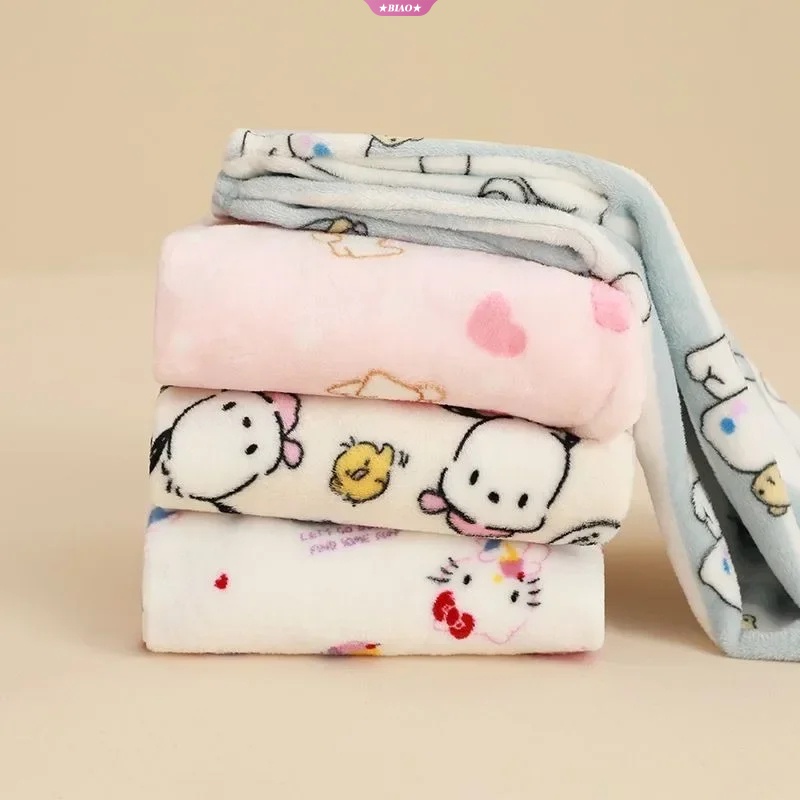 Sanrio Bộ Đồ Ngủ Bằng Vải flannel Ấm Áp In Hoạt Hình kuromi cinnamoroll Dễ Thương Cho Nữ