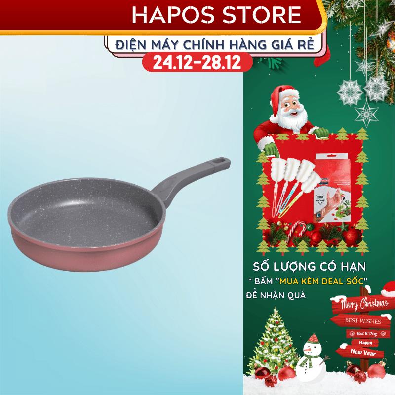 Chảo chống dính bếp từ Sunhouse Chính hãng, vân đá 5 lớp siêu bền không có nắp 20cm SBD20/24/26/28MP - HAPOS OFFICIAL