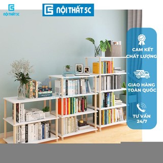 Kệ đa năng Eduhome nhiều tầng gỗ công nghiệp MDF chân gỗ tự nhiên, kệ sách thông minh decor nhà cửa lắp ghép đơn giản