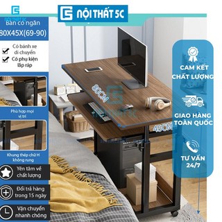Bàn học tập thông minh cho mọi lứa tuổi có thể điều chỉnh độ cao, bàn làm việc tích hợp ngăn bàn và bánh xe