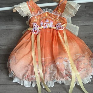 Đầm Lolita Dễ Thương Màu Cam Bé Gái