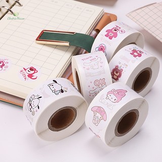 Bộ 500 miếng dán / sticker hoạt hình hello kitty / chó mèo / ngôi sao kulomi dễ thương
