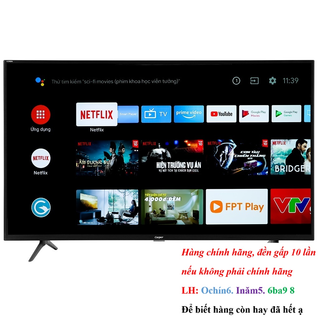 [HÃNG] Android Tivi Casper 43 inch 43UGS611 giá rẻ