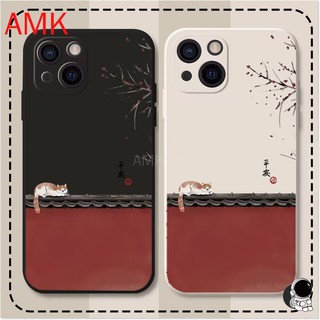 AMK Samsung S26 S25 Edge S24 S23 S22 S21 S20 FE NOTE 10 20 ULTRA PLUS M55 M54 M34 M14 A17 A07 A55 A56 A36 A54 A34 A26 A15 A14 A16 5G Ốp điện thoại Kitty tường màu đỏ đơn giản trong suốt GNCMF